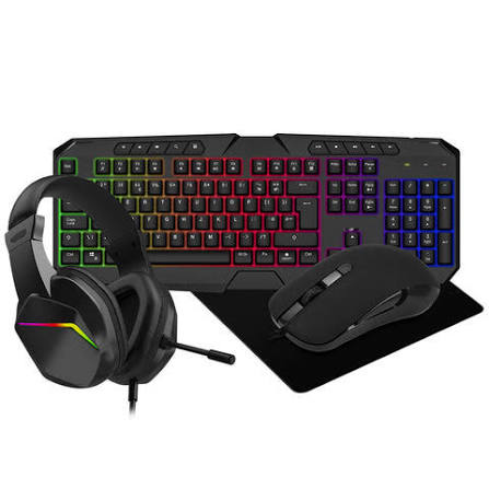 4 in 1 Gaming keyboard, headset with microphone, mouse, and mouse pad
